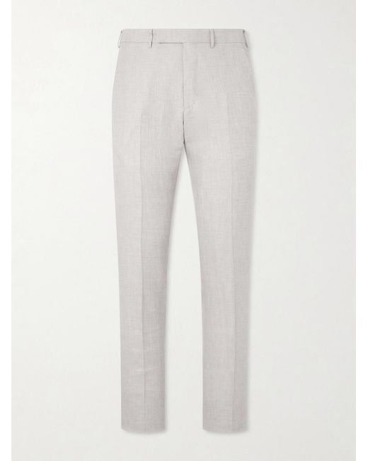 Zegna Natural Slim-fit Tapered Pleated Wool for men
