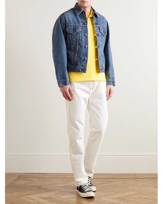 Polo Ralph Lauren Yellow Slim-fit Logo-embroidered Cotton-piqué Polo Shirt for men