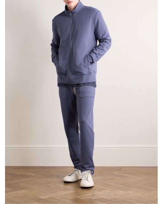 Zimmerli of Switzerland Blue Stretch Modal And Cotton-blend Jersey Track Jacket for men