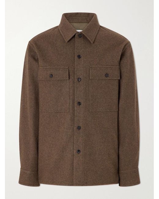 Jil Sander Brown Virgin Wool Overshirt for men
