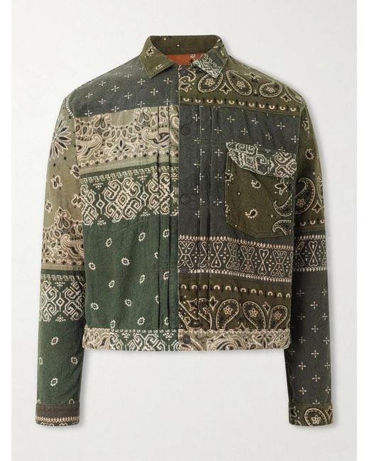 Kapital Green Reversible Bandana-Print Cotton-Flannel Jacket for men