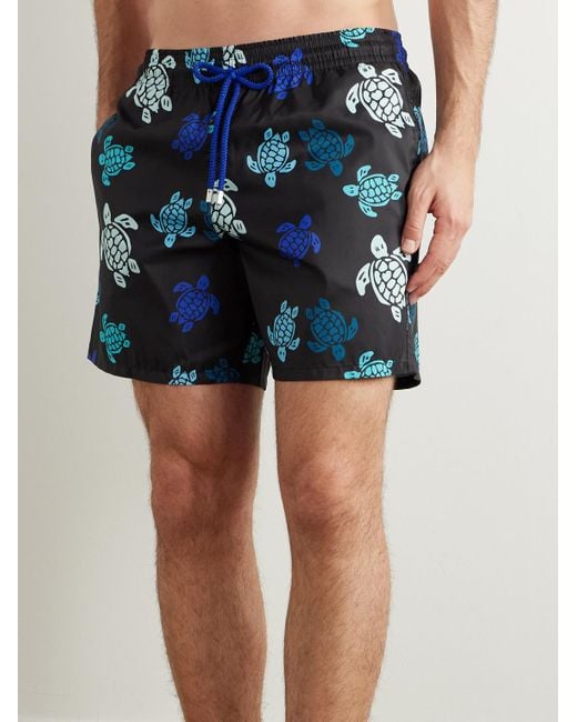Vilebrequin Blue Mahina Straight-Leg Mid-Length Recycled Swim Shorts for men
