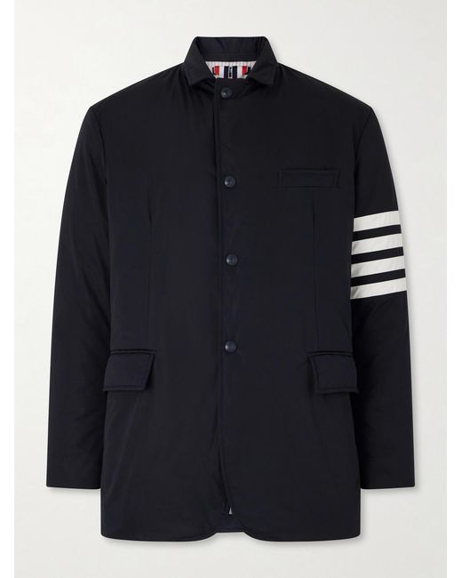 Thom Browne Blue Striped Shell Down Jacket for men