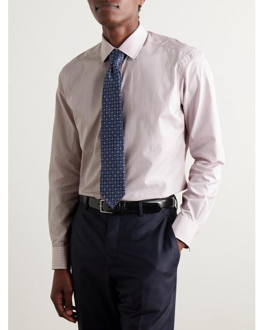 Charvet Pink Striped Cotton-Poplin Shirt for men