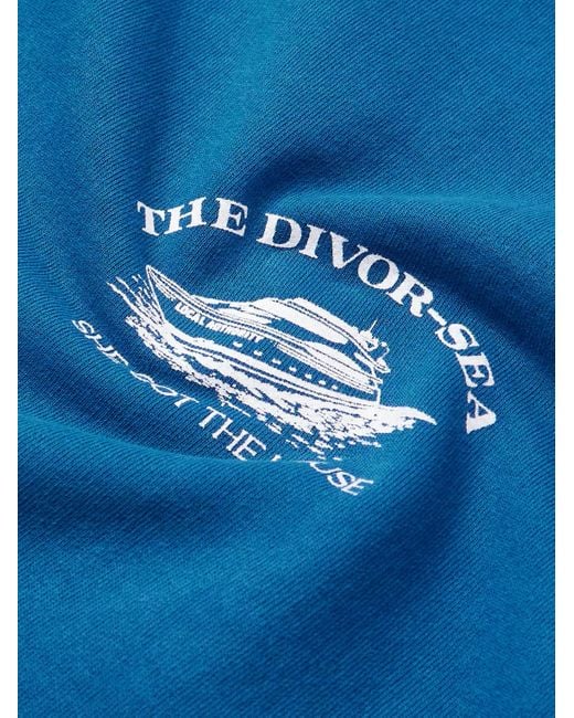 Local Authority Divorsea Pullover aus Baumwoll-Jersey mit Print in Blue für Herren