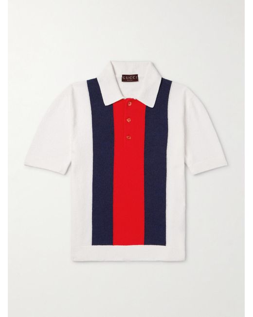 Gucci Red Cotton-blend Terry Polo Shirt for men