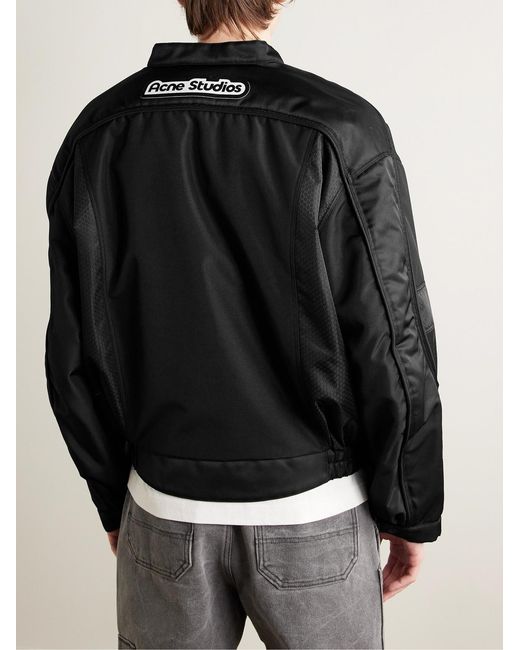 Acne Black Panelled Padded Drill And Canvas Jacket for men