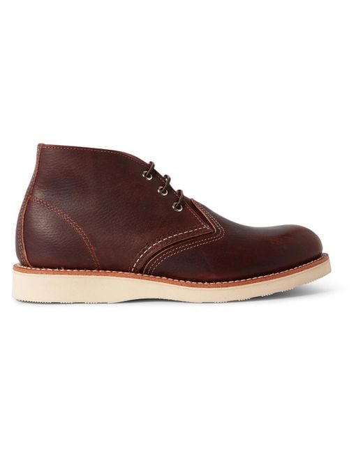 Red Wing Brown Work Leather Chukka Boots for men