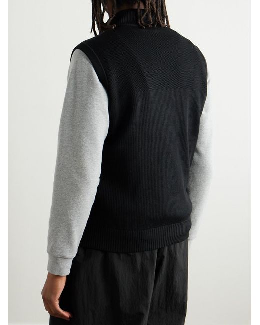 Canada Goose Black Hybridge Slim-Fit Merino Wool And Quilted Nylon Down Gilet for men
