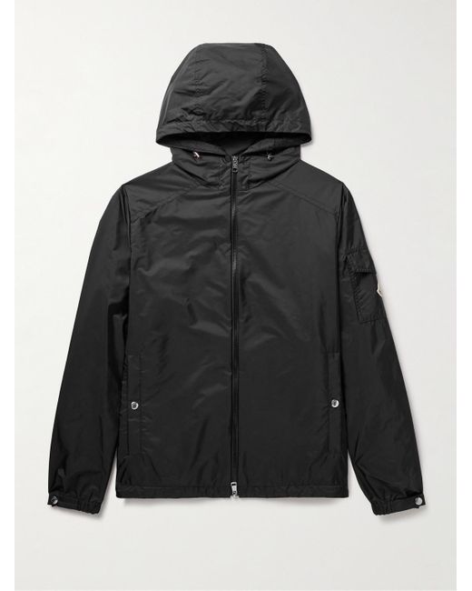 Moncler Black Etiache Logo-appliqued Shell Hooded Jacket for men