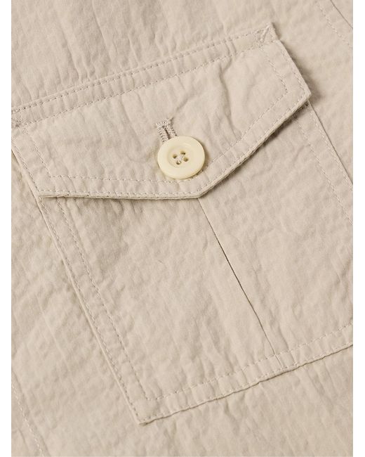 Sid Mashburn Natural Cotton-Seersucker Overshirt for men