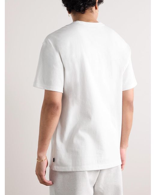 T-shirt in jersey di cotone con logo ricamato Sportswear Premium Essentials di Nike in White da Uomo