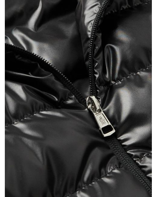 Moncler Black Logo-appliquéd Quilted Shell Hooded Down Jacket for men