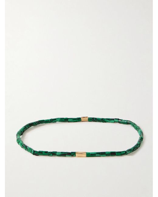 Luis Morais Armband mit Zierperlen aus Malachit und Details aus Gold in Green für Herren
