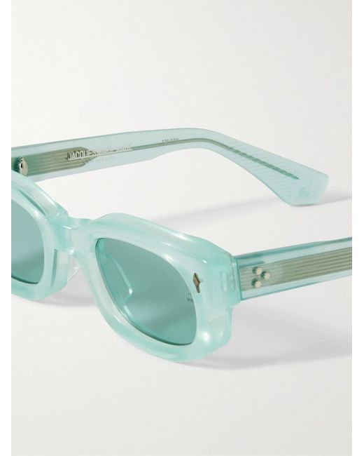 Jacques Marie Mage Green Whiskeyclone Rectangular-Frame Acetate Sunglasses for men