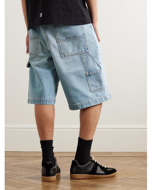 Givenchy Blue Wide-Leg Carpenter Denim Shorts for men
