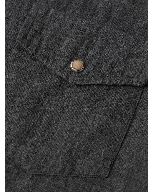 Eleventy Gray Cotton Western Shirt for men