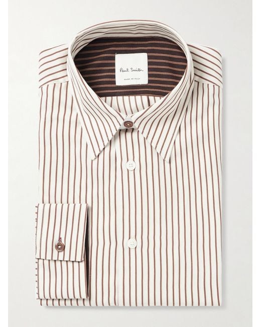 Paul Smith White Striped Twill Shirt for men