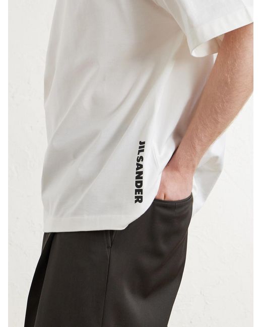 Jil Sander White Cotton-Jersey T-Shirt for men