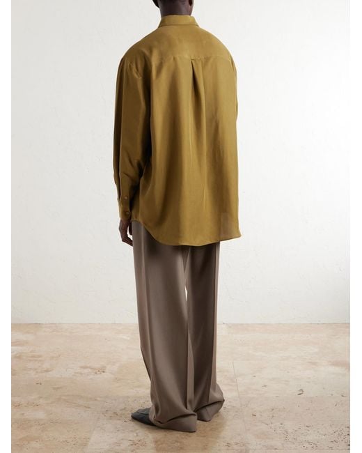 Valentino Garavani Green Silk Shirt for men
