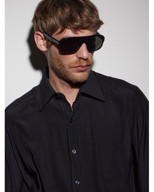 Tom Ford Black William 02 Aviator-Style Acetate Sunglasses for men