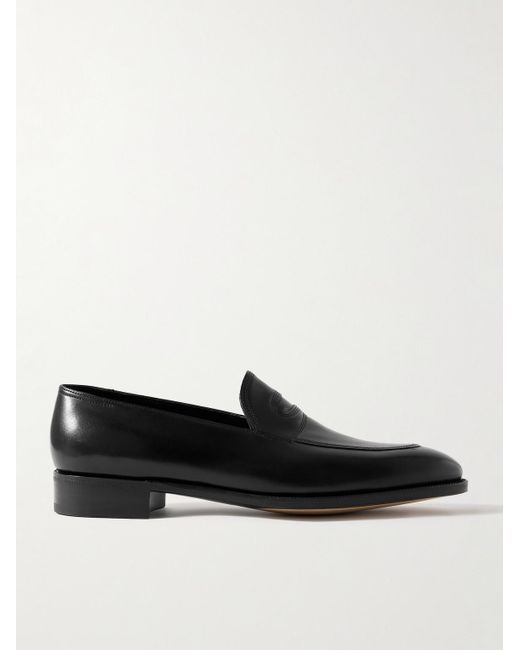John Lobb Black Bill Leather Loafers for men
