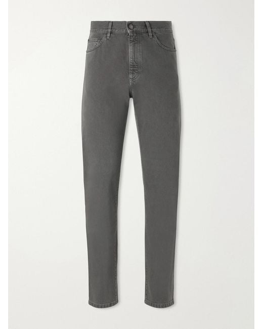 Zegna Gray Straight-Leg Jeans for men