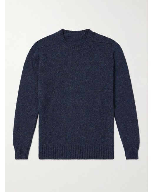 Anderson & Sheppard Blue Shetland Wool Sweater for men