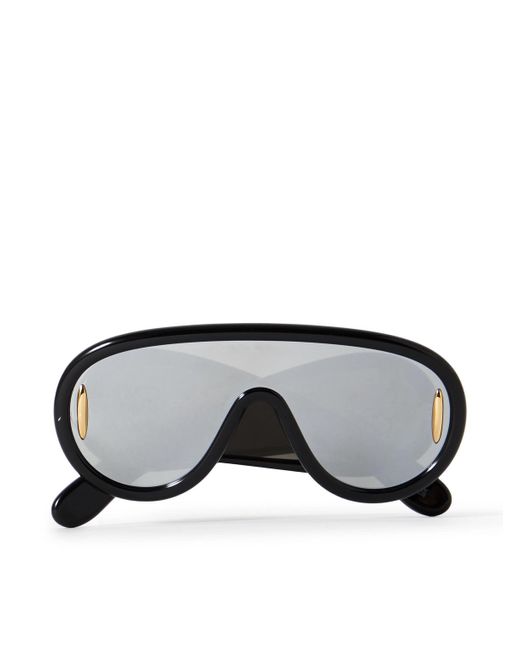 Loewe Black Paula's Ibiza Wave Mask Oversized D-frame Acetate Sunglasses for men