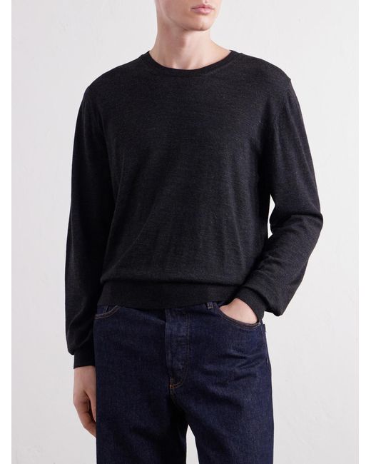 Lemaire Blue Wool Sweater for men