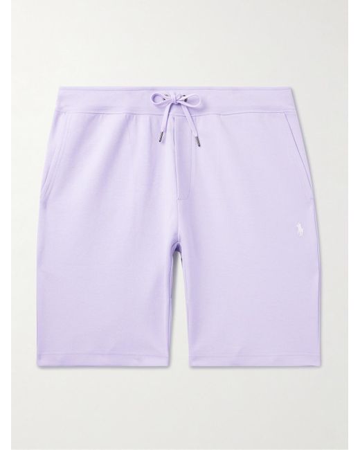 Polo Ralph Lauren Purple Straight-leg Logo-embroidered Cotton-blend Jersey Drawstring Shorts for men