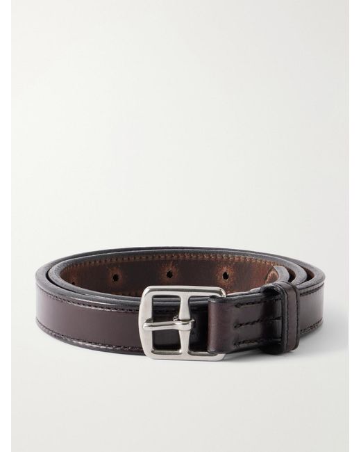 Yuketen Black 2.5cm Stirrup Leather Belt for men