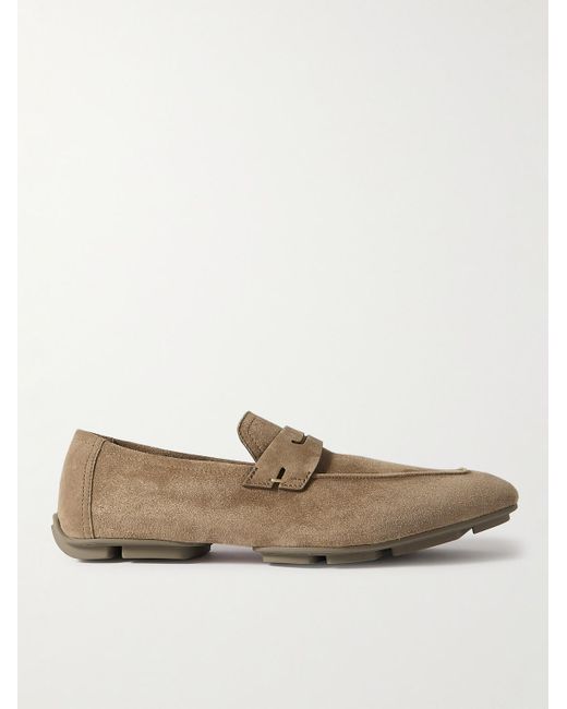 Berluti Brown Suede Penny Loafers for men