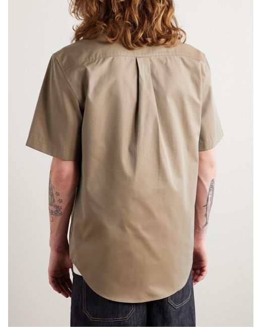 Burberry Hemd aus Baumwoll-Twill mit Logostickerei in Natural für Herren