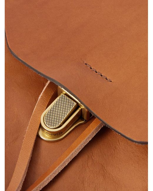 Bleu De Chauffe Brown Zibeline Leather Backpack for men