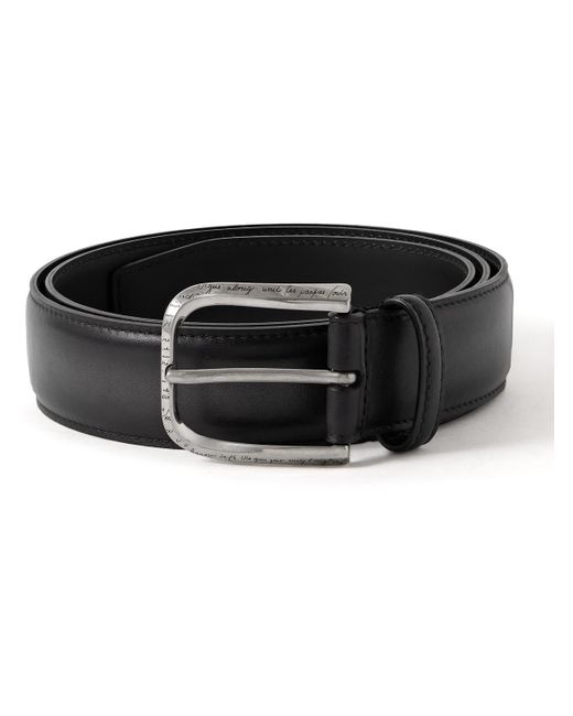 Berluti Black 3.5Cm Scritto Venezia Leather Belt for men