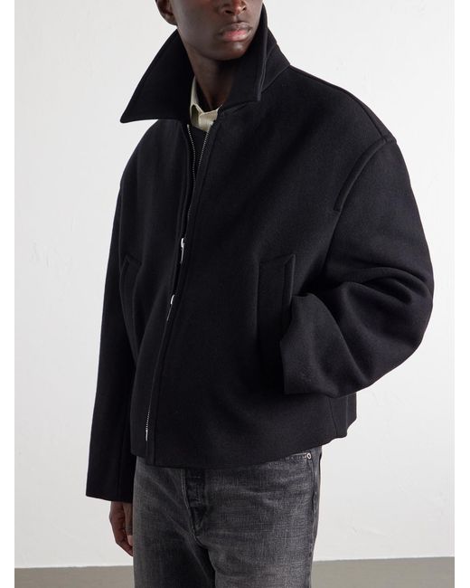 Studio Nicholson Black Wool And Cashmere-Blend Zip-Up Blouson Jacket for men