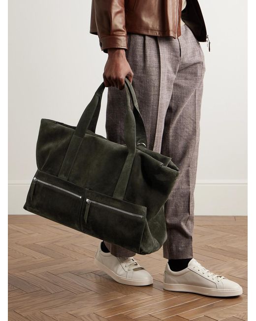 Metier Black Racer 53 Suede Weekend Bag for men