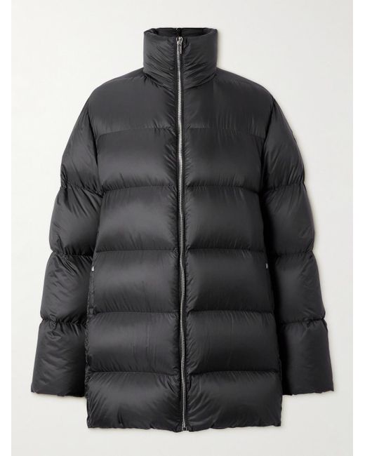 Rick Owens Black Moncler Cyclopic Logo-appliquéd Quilted Shell Down Coat for men