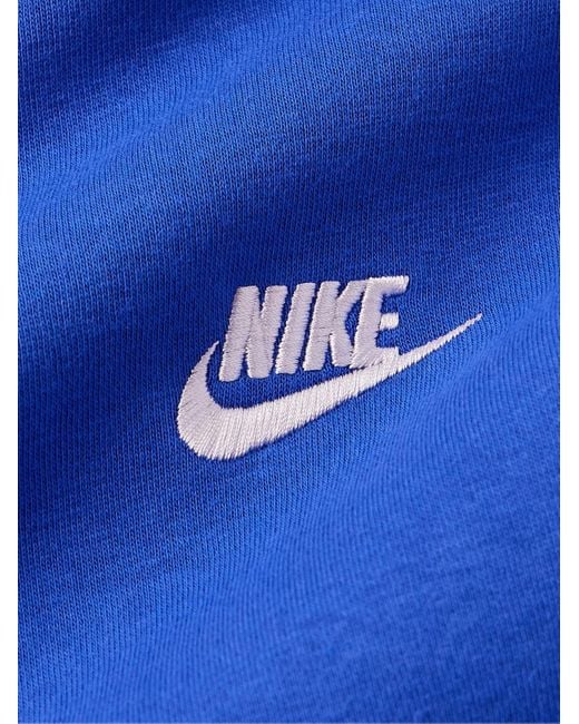 Nike Blue Sportswear Club Logo-embroidered Cotton-blend Jersey Hoodie for men