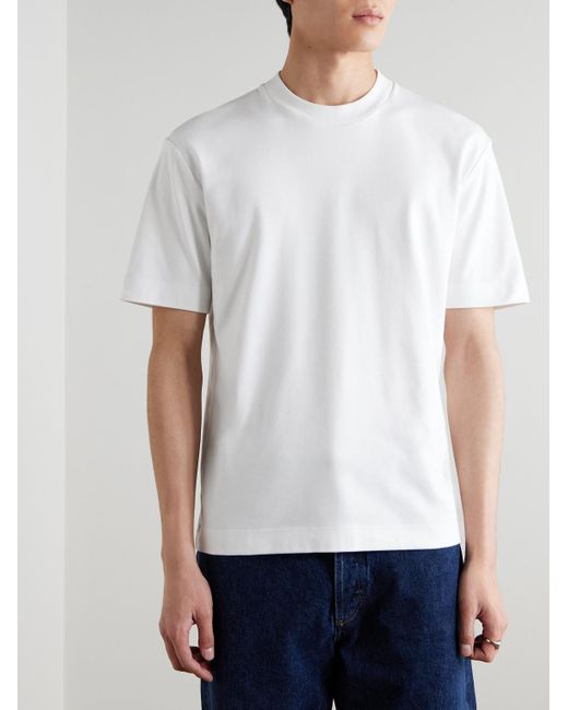 Sunspel White Supima Cotton-jersey T-shirt for men