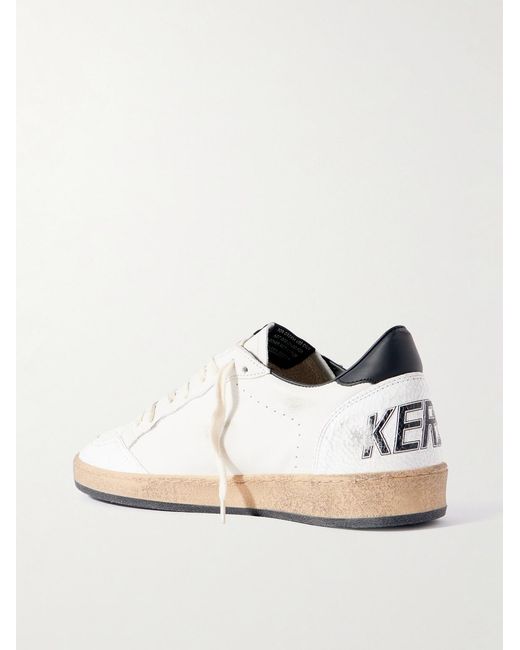Golden Goose Deluxe Brand Natural Ball Star Distressed Leather Sneakers for men