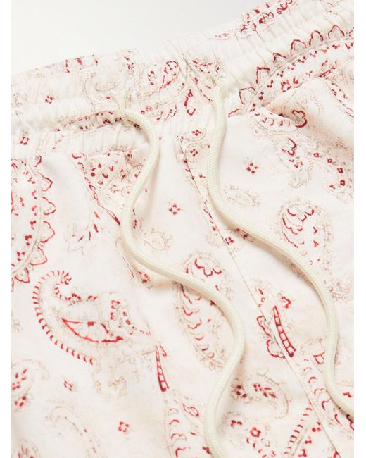 Brunello Cucinelli Gerade geschnittene Badeshorts mit Paisley-Print in Natural für Herren