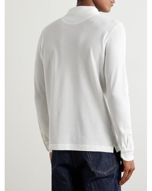 Slowear White Zanone Slim-Fit Cotton-Piqué Polo Shirt for men