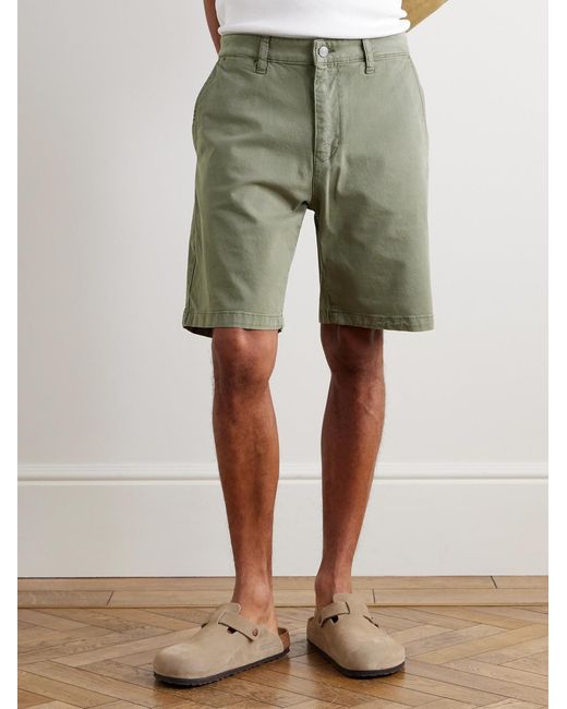 NN07 Green Aden 1923 Straight-Leg Organic Cotton-Blend Twill Shorts for men
