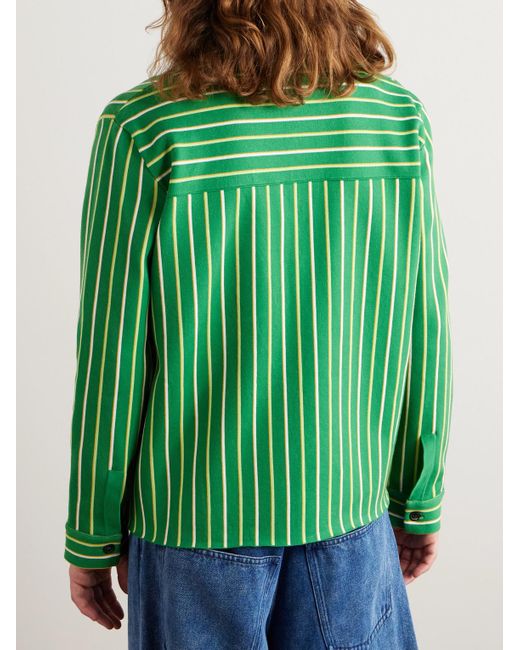 Marni Gestreiftes Hemd aus Webstoff in Green für Herren