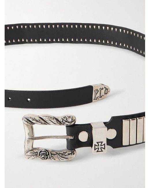 Enfants Riches Deprimes Black Mechanic 3.5cm Studded Leather Belt for men