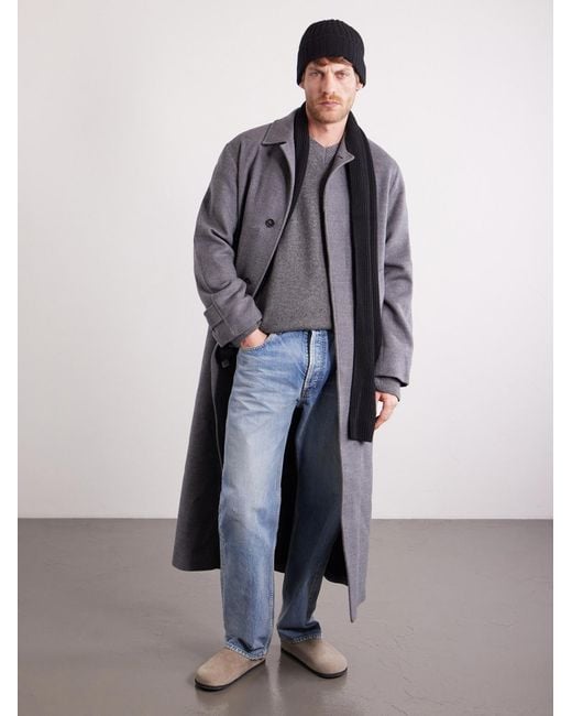 Ribbed Cashmere Beanie And Scarf Set di Mr P. in Black da Uomo