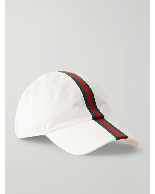 Gucci Natural Antonine Webbing-Trimmed Cotton-Blend Twill Baseball Cap for men