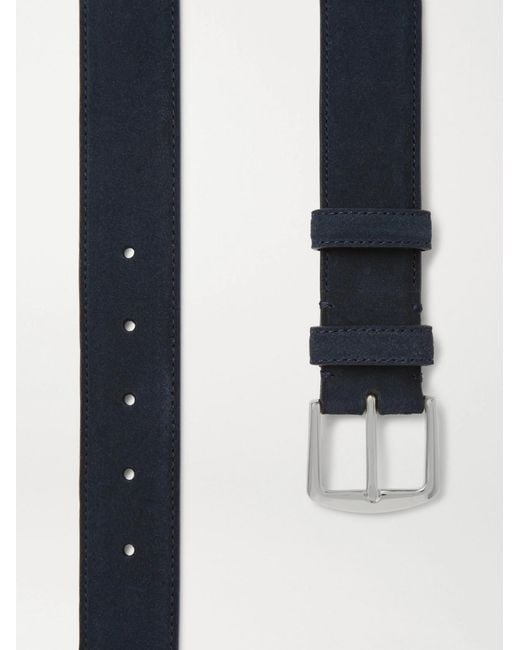 Loro Piana 3.5cm Midnight-blue Suede Belt for men